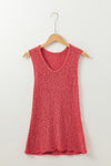 Flamingo Eyelet Knit U Neck Slim Fit Knit Vest