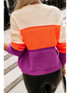 Color Block Drop Shoulder Round Neck Sweater