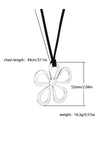 Silvery Hollow Out Floral Leather Rope Y-shaped Necklace