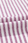 Pink Grey Casual Striped Print Ruffle Summer Top