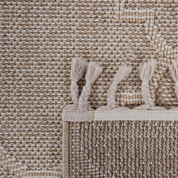 NAAR Guros Collection 2X8 Cream / Trellis Indoor / Outdoor Runner Rug