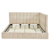 Full Size Upholstered Daybed/Sofa Bed Frame-Beige, Velvet