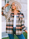 Brown Plaid Button Up Long Sleeve Flannel Shacket