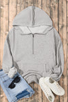 Bonbon Kangaroo Pocket Half Zipper Oversized Hoodie