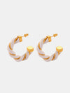 Twisted Leather Rope C-Hoop Earrings - Cocoa Yacht Club