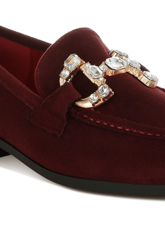 Maestro Diamante Embellished Horsebit Loafers