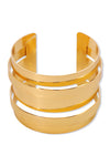 Gold Minimalist Multi Layered Open Cuff Alloy Bangle