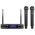 Supersonic VHF Dual Fixed Channel Professional Wireless Microphone with Carry Case