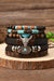 Chestnut Bull Skull Turquoise Beaded Bracelet Set