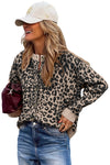 Black Leopard Drop Shoulder Knitted Cardigan