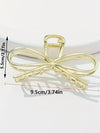 Gold Casual Bowknot Shape Metal Claw Clip