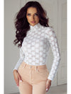 Mock Neck Long Sleeve Lace Top