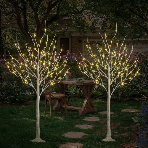 LED Birch Tree Light Set