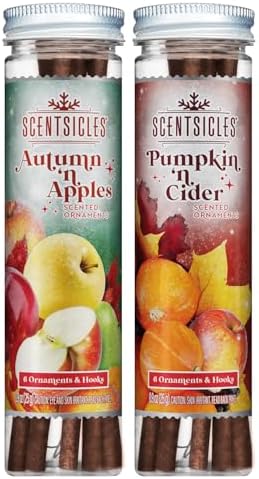 Scentsicles White Winter Fir Scented Christmas Tree Ornaments - 2 Bottles (12 Sticks Total)