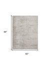 5' X 8' Ivory Shag Power Loom Stain Resistant Area Rug