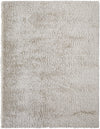 5' X 8' Ivory Shag Power Loom Stain Resistant Area Rug
