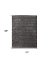 5' X 8' Ivory Shag Power Loom Stain Resistant Area Rug
