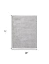 5' X 8' Ivory Shag Power Loom Stain Resistant Area Rug