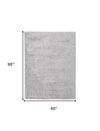 5' X 8' Ivory Shag Power Loom Stain Resistant Area Rug