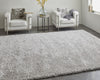 5' X 8' Ivory Shag Power Loom Stain Resistant Area Rug