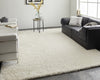 5' X 8' Ivory Shag Power Loom Stain Resistant Area Rug