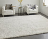 5' X 8' Ivory Shag Power Loom Stain Resistant Area Rug