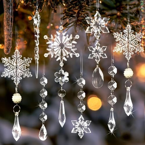 18pcs Christmas Tree Decoration Crystal Ornaments