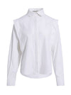 Cocoa Yacht Club Long Sleeve Lapel Blouse