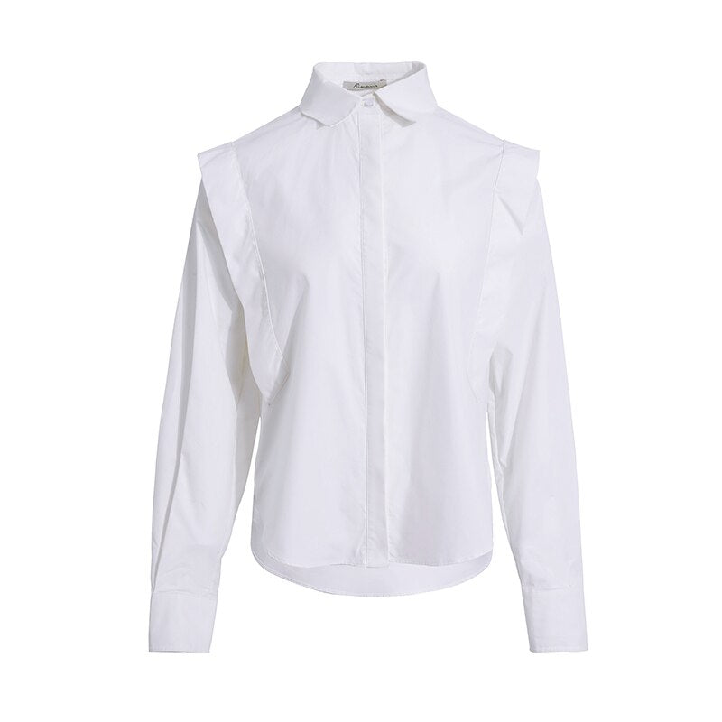 Cocoa Yacht Club Long Sleeve Lapel Blouse