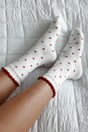 White Frill Heart Pattern Cotton Socks