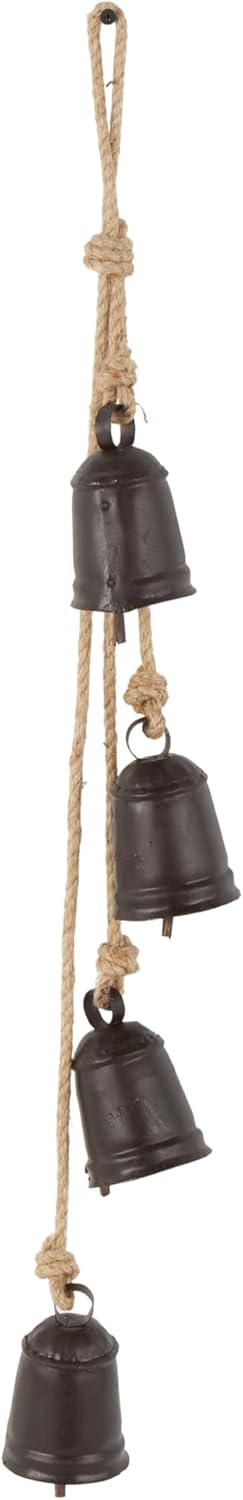 Deco 79 Gold Metal Tibetan Inspired Decorative Giant XL Cow Bells