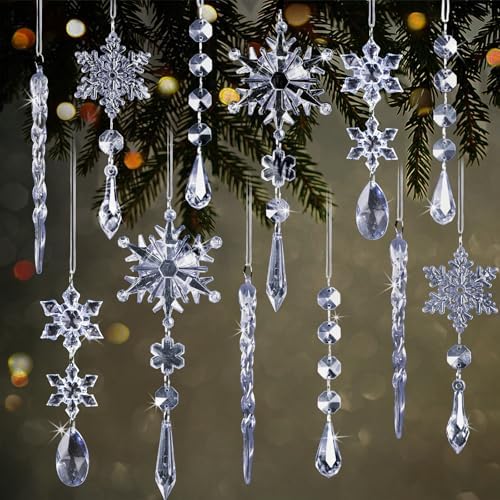 18pcs Crystal Christmas Ornaments