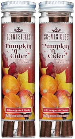 Scentsicles White Winter Fir Scented Christmas Tree Ornaments - 2 Bottles (12 Sticks Total)