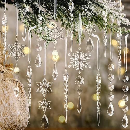 18pcs Christmas Tree Decoration Crystal Ornaments