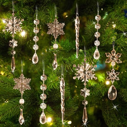 18pcs Crystal Christmas Ornaments