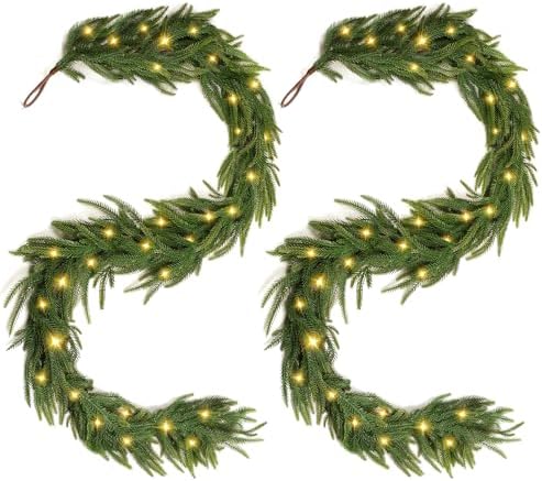 12FT (2 * 6FT) Christmas Norfolk Pine Garland