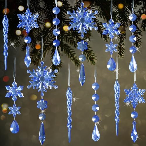 18pcs Crystal Christmas Ornaments