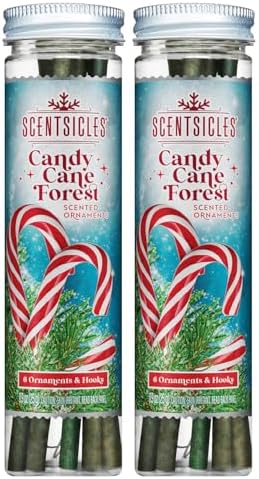 Scentsicles White Winter Fir Scented Christmas Tree Ornaments - 2 Bottles (12 Sticks Total)