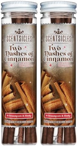 Scentsicles White Winter Fir Scented Christmas Tree Ornaments - 2 Bottles (12 Sticks Total)