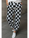 Checkered Elastic Waist Joggers