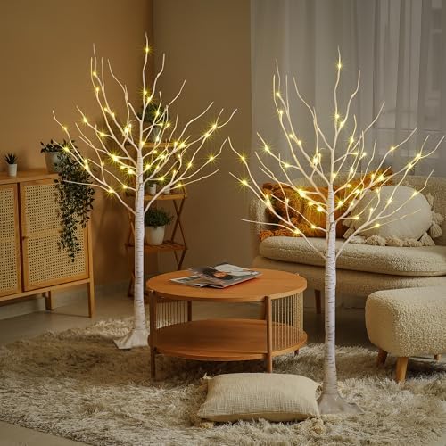 LED Birch Tree Light Set