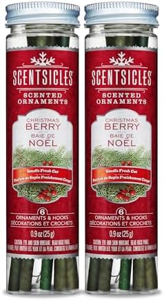 Scentsicles White Winter Fir Scented Christmas Tree Ornaments - 2 Bottles (12 Sticks Total)