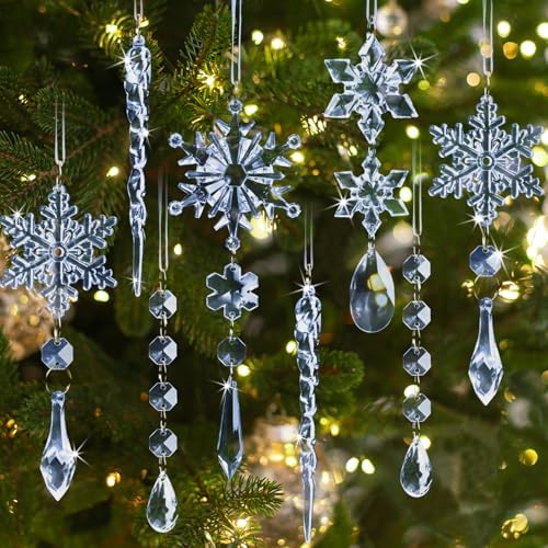 18pcs Crystal Christmas Ornaments