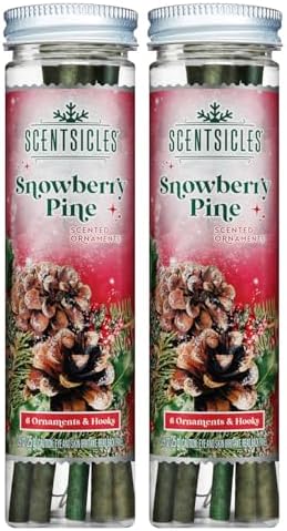 Scentsicles White Winter Fir Scented Christmas Tree Ornaments - 2 Bottles (12 Sticks Total)