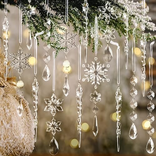 18pcs Christmas Tree Decoration Crystal Ornaments