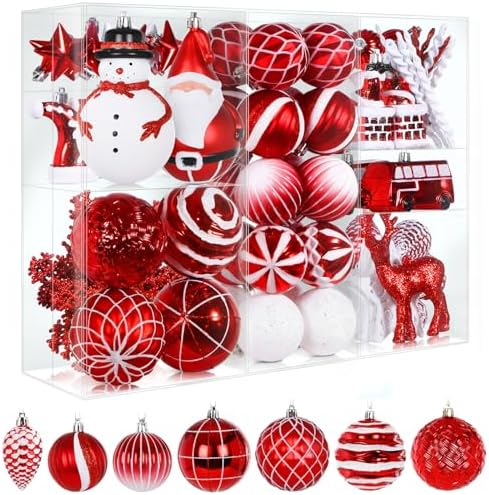 Alupssuc 100 Pcs Christmas Ball Ornaments Set