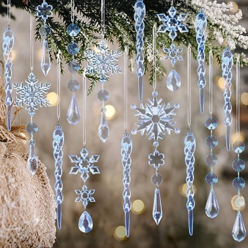 18pcs Christmas Tree Decoration Crystal Ornaments