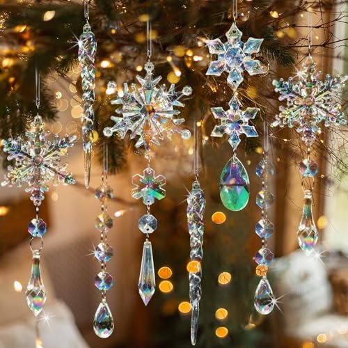 18pcs Crystal Christmas Ornaments