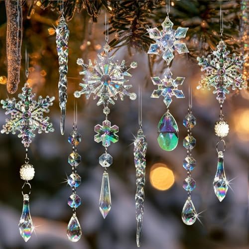 18pcs Christmas Tree Decoration Crystal Ornaments