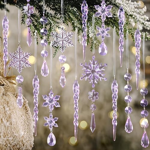 18pcs Christmas Tree Decoration Crystal Ornaments